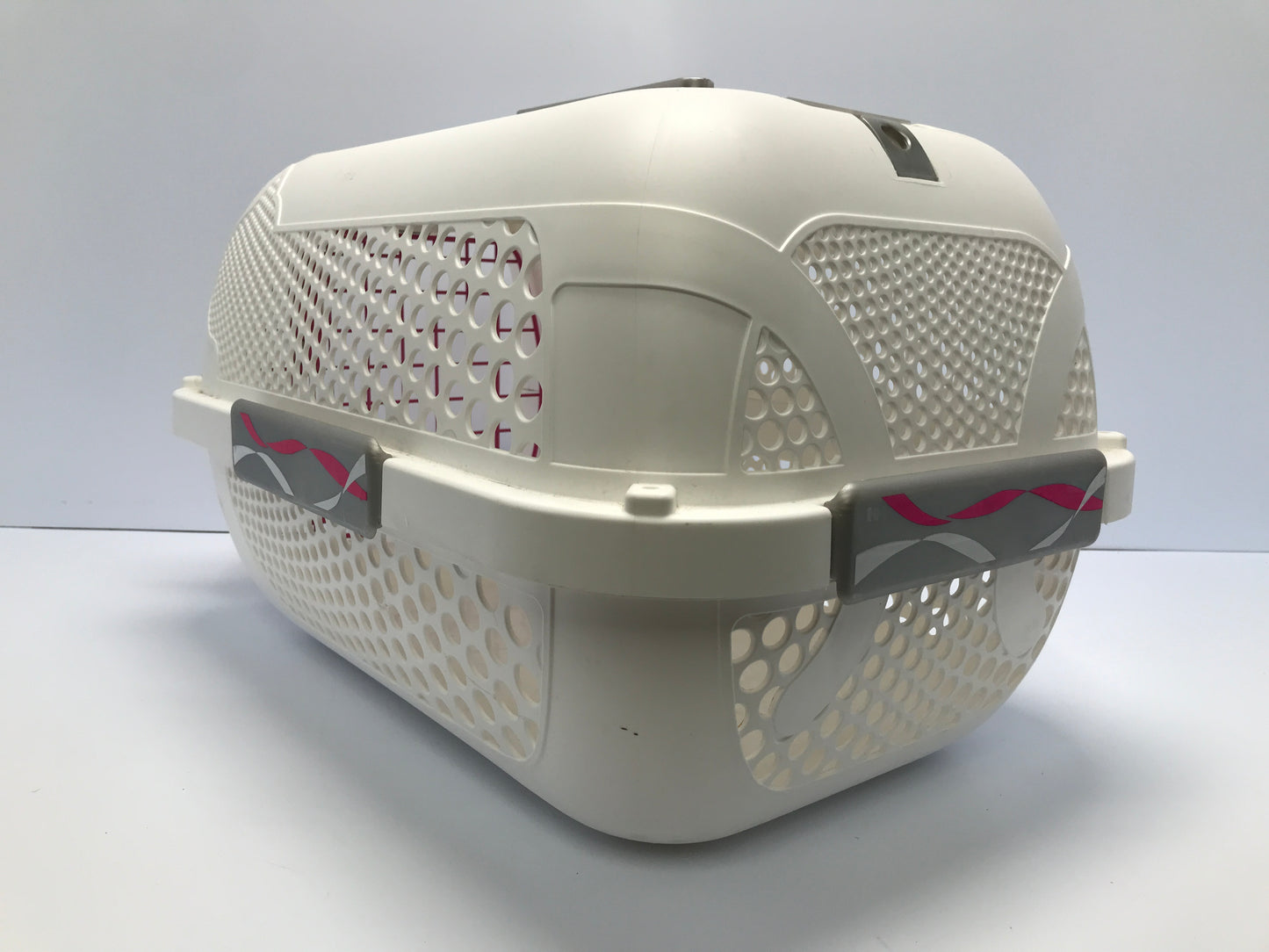 16in 0-12 Lbs Cat Dog Puppy Carrier Kennel Crate White PInk Excellent