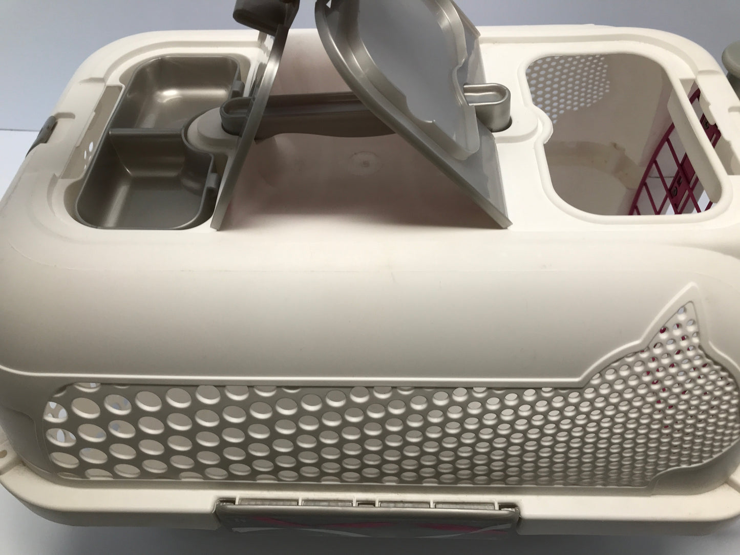 16in 0-12 Lbs Cat Dog Puppy Carrier Kennel Crate White PInk Excellent