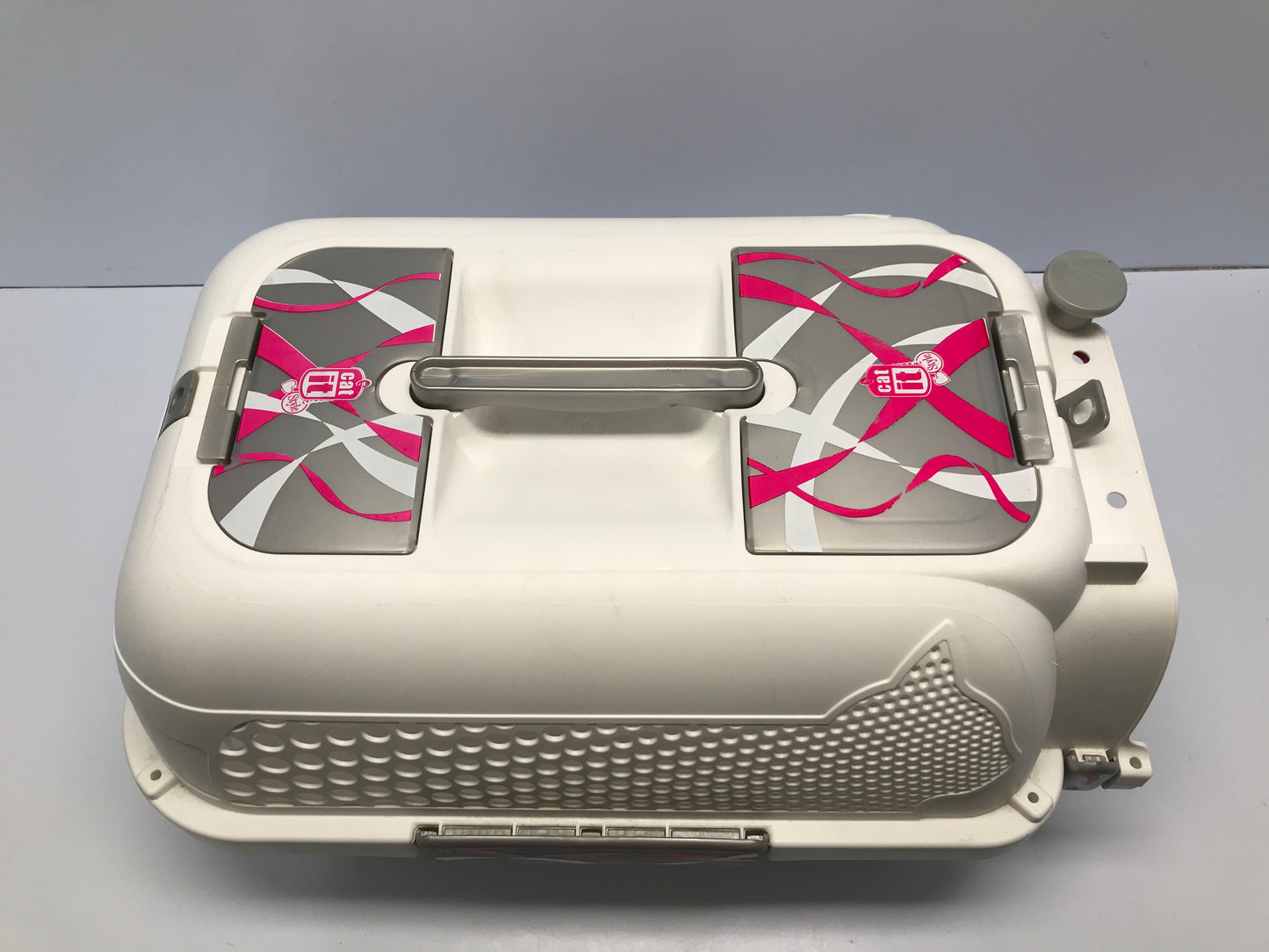 16in 0-12 Lbs Cat Dog Puppy Carrier Kennel Crate White PInk Excellent