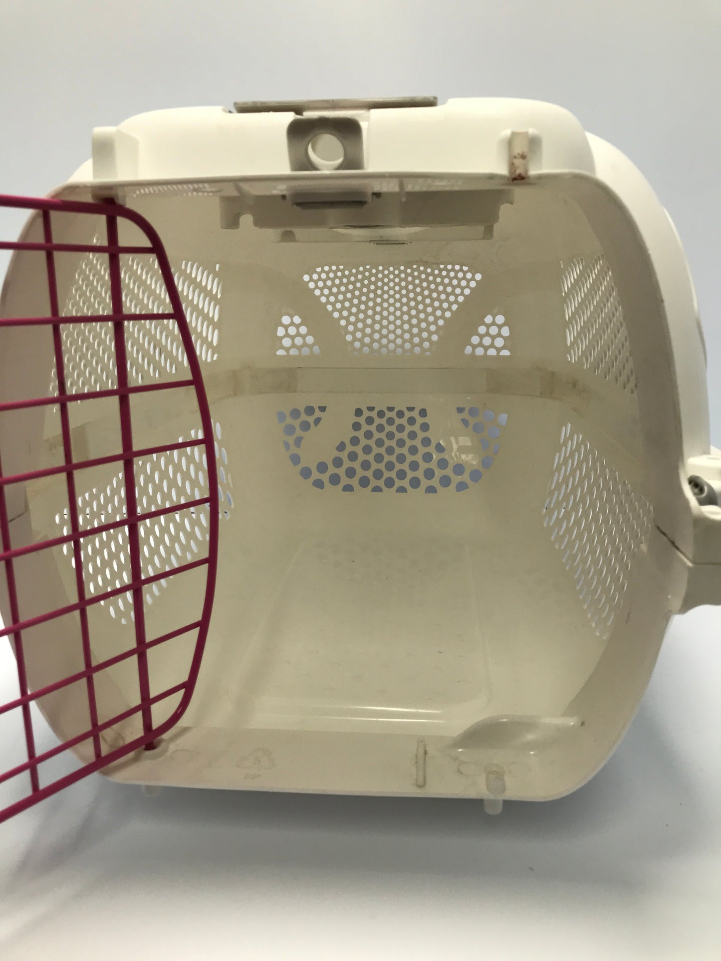 16in 0-12 Lbs Cat Dog Puppy Carrier Kennel Crate White PInk Excellent