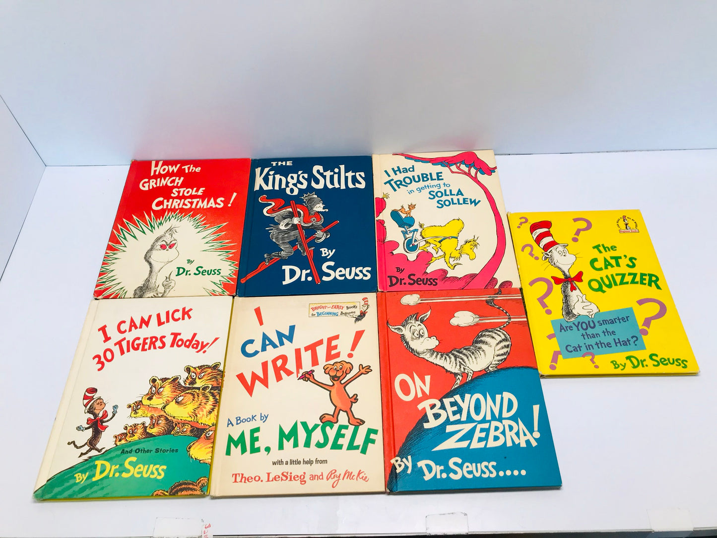 1950-1971 Set Vintage Large RARE Dr Seuss Hard Covered Books Boxed In Attic Over 50 Years Like New