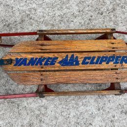 Antique Vintage Taboggan Snow Sled No. 10 Yankee Clipper Made In Phila USA 1940-1950's RARE