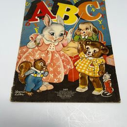 Grandma's 1939  Children's Vintage Merril ABC Linen Book 3465 RARE Amazing Pictures