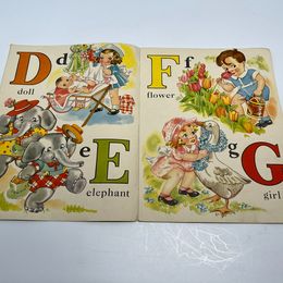 Grandma's 1939  Children's Vintage Merril ABC Linen Book 3465 RARE Amazing Pictures