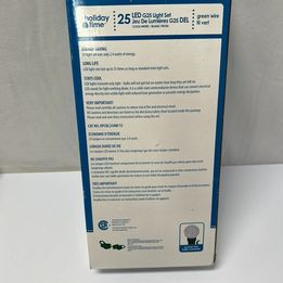 New Holiday Time 25 Snow Ball Outdoor Indoor Christmas Lights New In Box