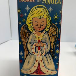 Christmas Antique Vintage Noma Christmas Ornament Tree Top Angel Lights Up With Radiant Glow RARE