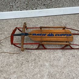 Antique Vintage Taboggan Snow Sled No. 10 Yankee Clipper Made In Phila USA 1940-1950's RARE