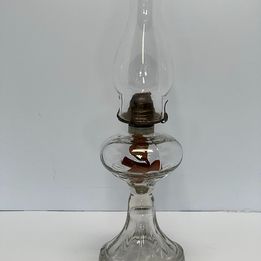 Grandma Antique Vintage 19" Hurricane Glass Oil Lantern With Wick Mint Condition