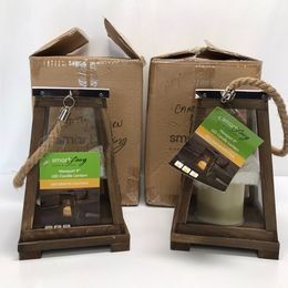 Cottage Set of 2 New LED Porch Lanterns Patio, Deck, Garden, Front Porch 11 x 8" Easily Open Inside