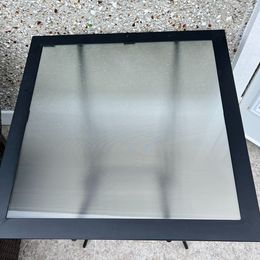 Cottage Folding Patio Garden Outside Entertaining Table Metal and Glass Excellent 25x25x28 inch