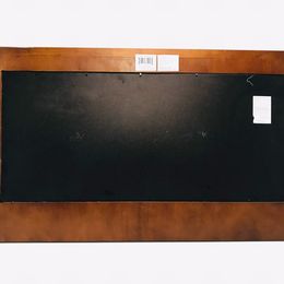 Cottage Large Entryway Wooden Wall Mirror Shelf Coat Rack Walnut Heavy NEW 37x21" Excellent