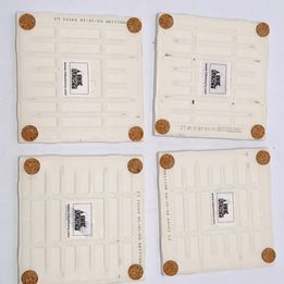 Cottage Custom Made Owl Ceramic Coasters New Set of 4