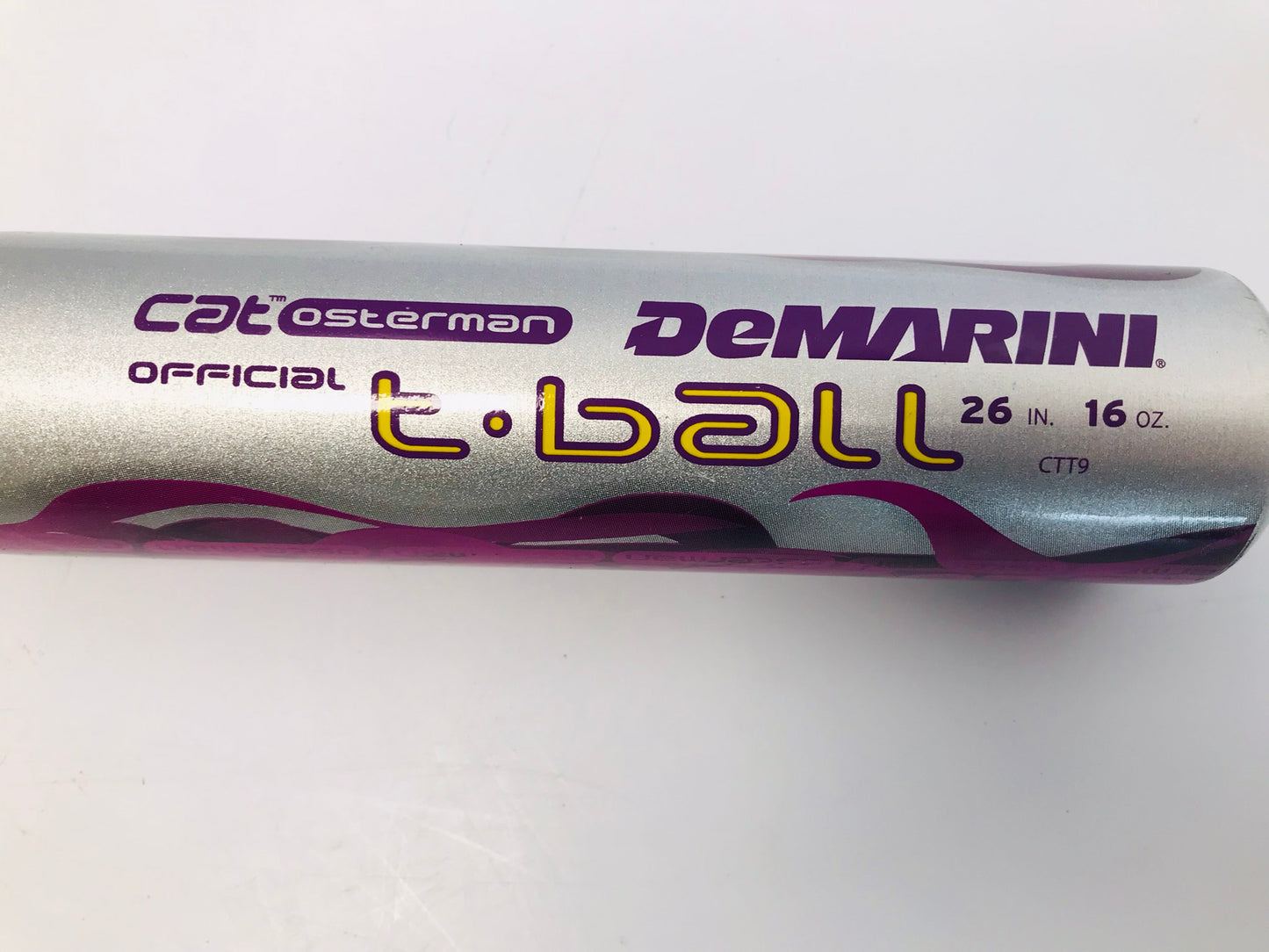 Baseball Bat 26 inch 16 oz Easton Demarini Cat Osterman Grey Purple T Ball Baseball Excellent