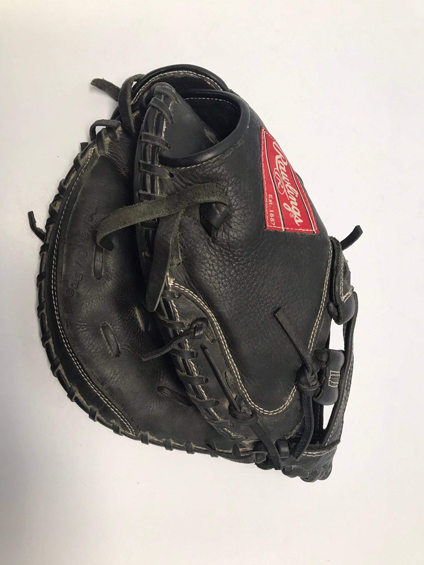 Baseball Catchers Mitt Youth Age 10-14 Rawlings Champion Leather Like New Fits Left Hand