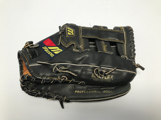 Baseball Glove 12.5 inch Mizuno Black Leather Fits Left Hand