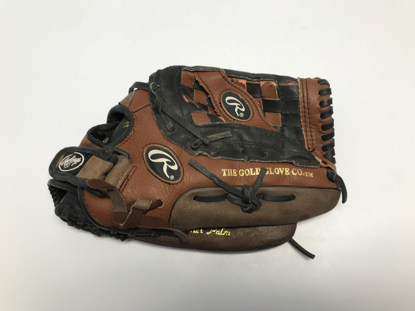 Baseball Glove 12.5 inch Rawlings Black Brown Leather Fits Left Hand