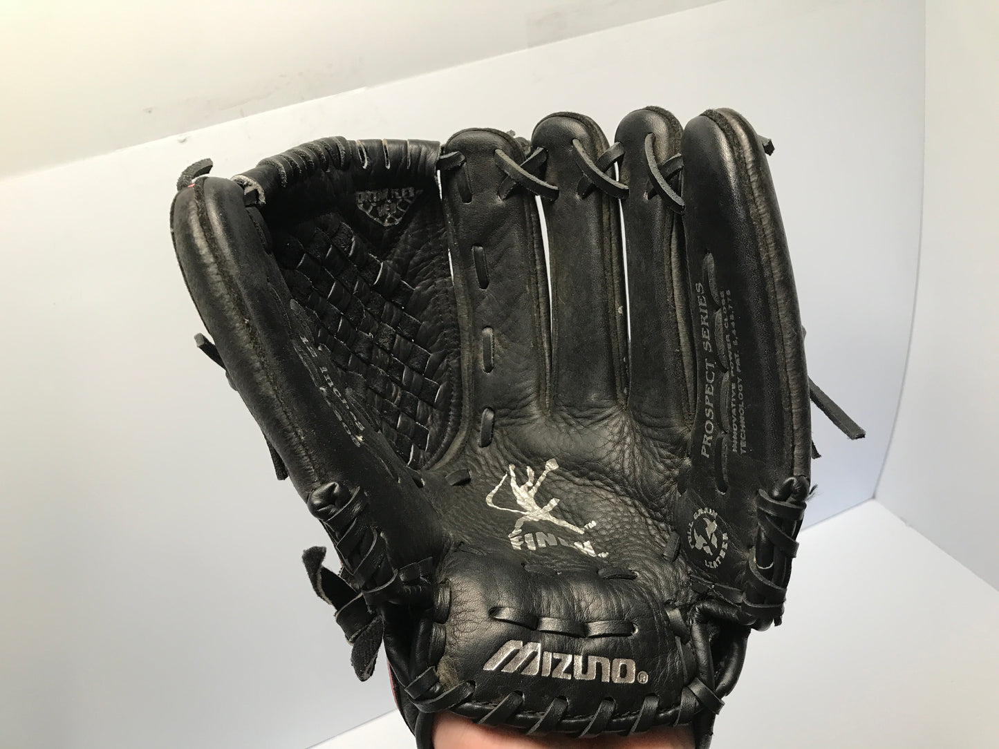 Baseball Glove 12in Mizuno Black Pink Leather Fits On Left Hand Excellent