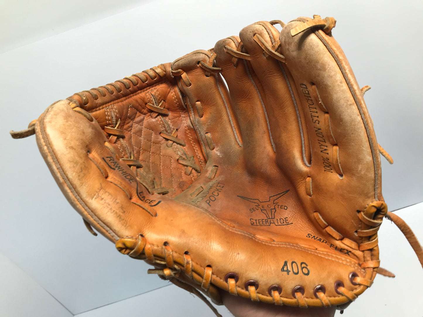 Baseball Glove 12 inch Deep Pocket Leather Fits Left Hand Excellent