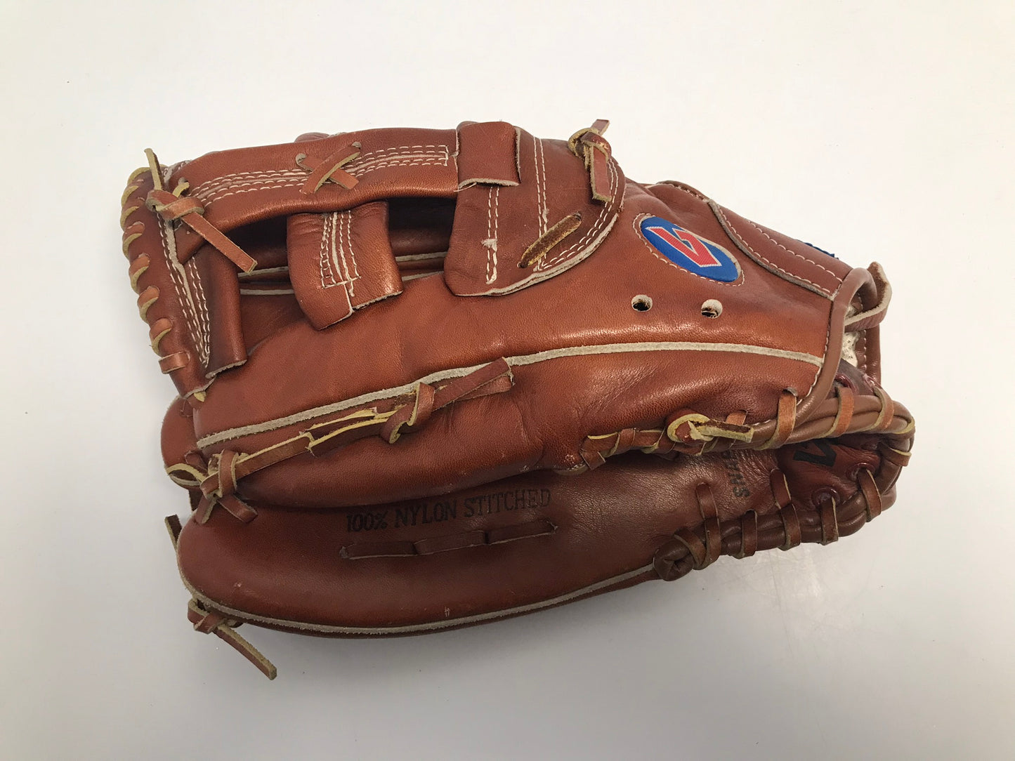 Baseball Glove Adult Size 12.5 Inches Leather Brown Fits On Right Hand Excellent
