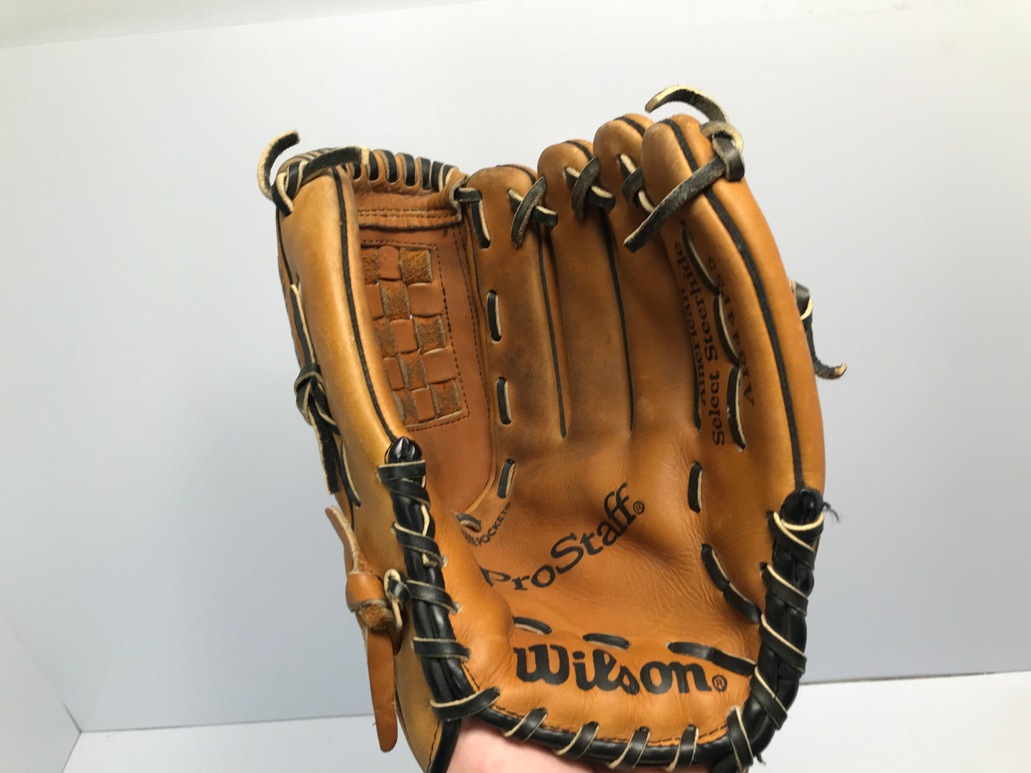 Baseball Glove Adult Size 12.5in Wilson Pro Leather Fits on Left Hand Like New