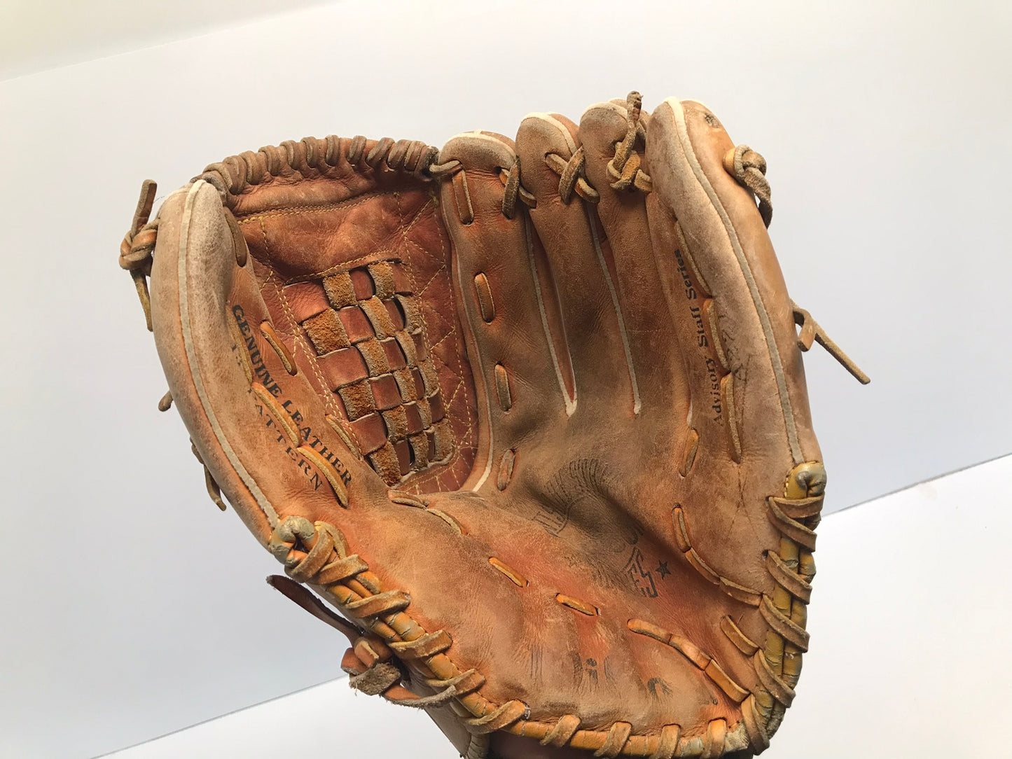 Baseball Glove Adult Size 13 inch Wilson Leather Tan Brown Fits Left Hand