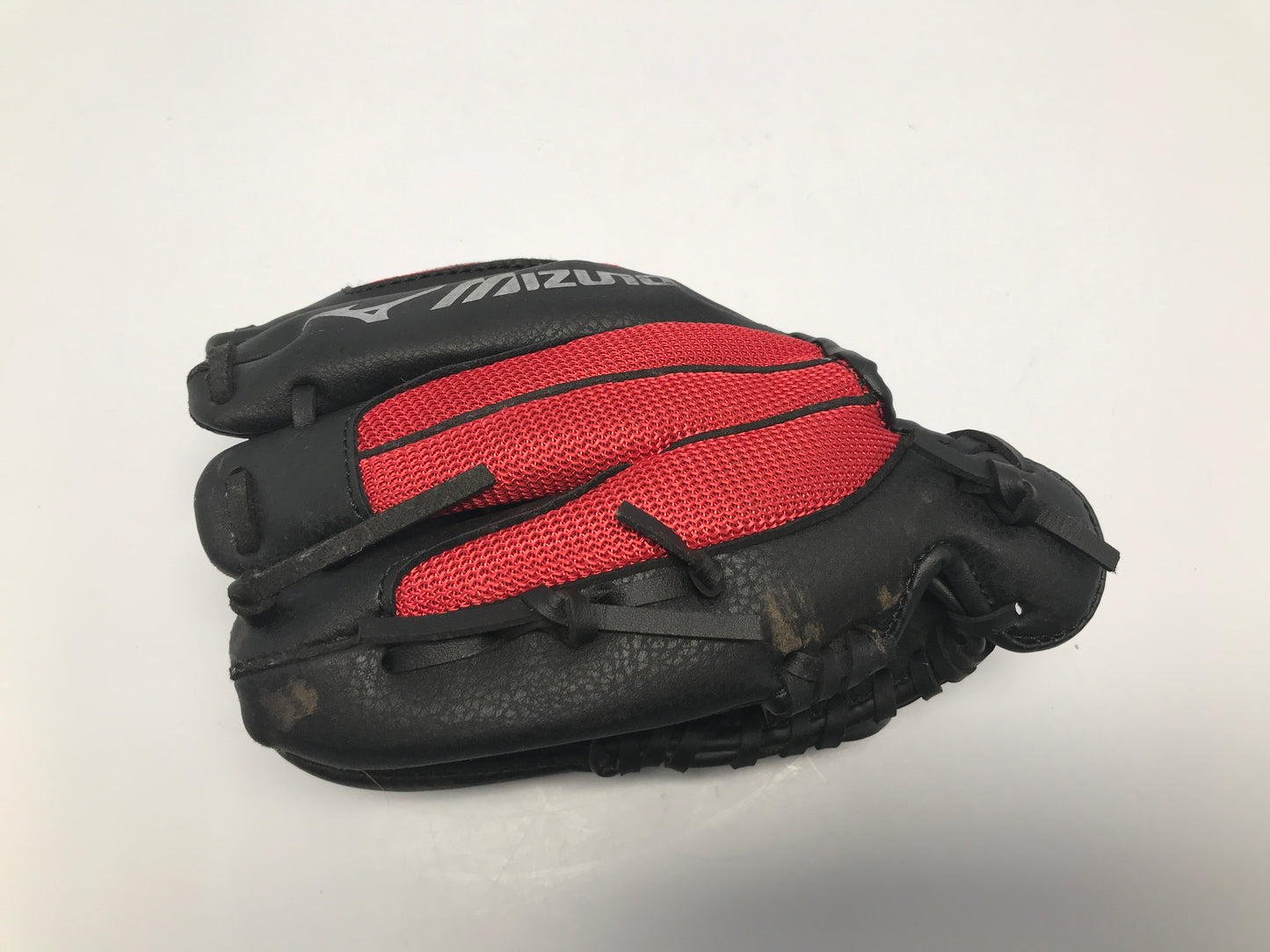 Baseball Glove Child Size 10 inch Mizuno Black Red Leather Fits Left Hand Like New