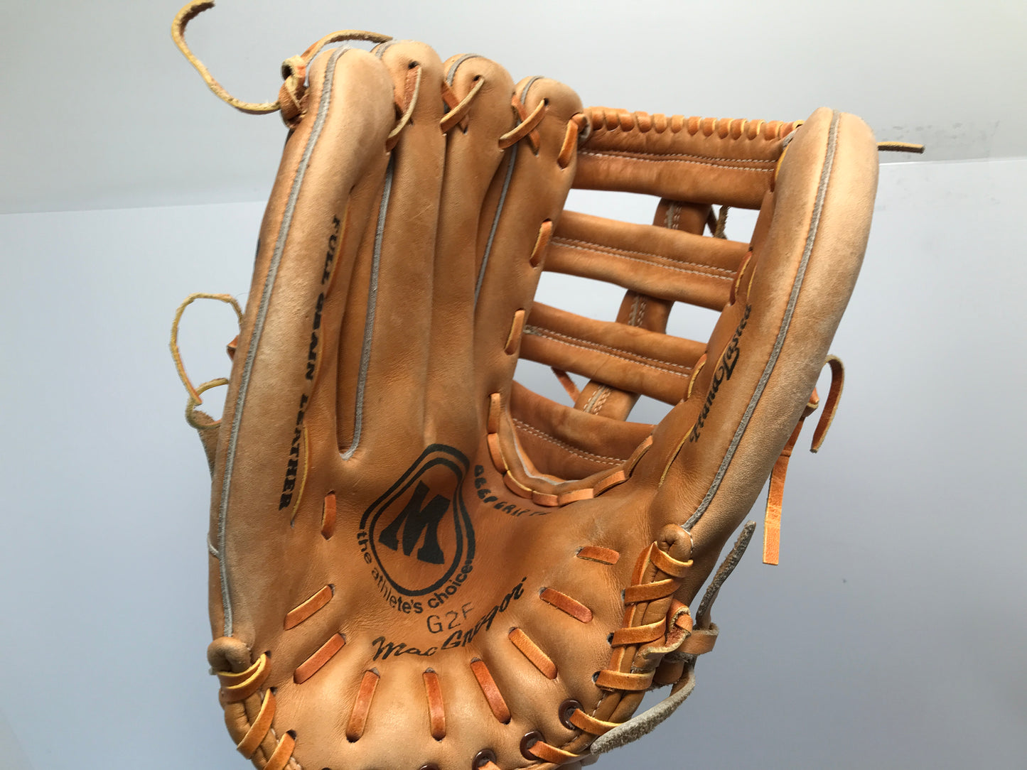 Baseball Glove Men's Size 13.5 Macgregor Tan Leather Fits On Right Hand Excellent