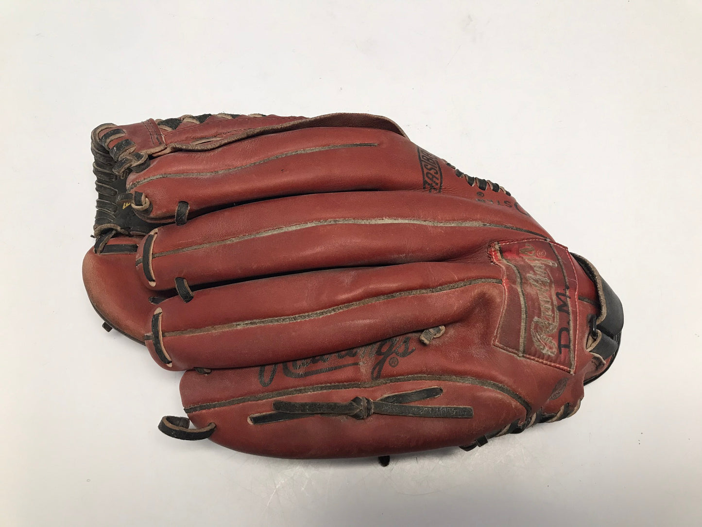 Baseball Glove Men's Size 13 inch Rawlings Big Thick Palm Leather Chestnut Brown Fits On Left Hand Outstanding Quality