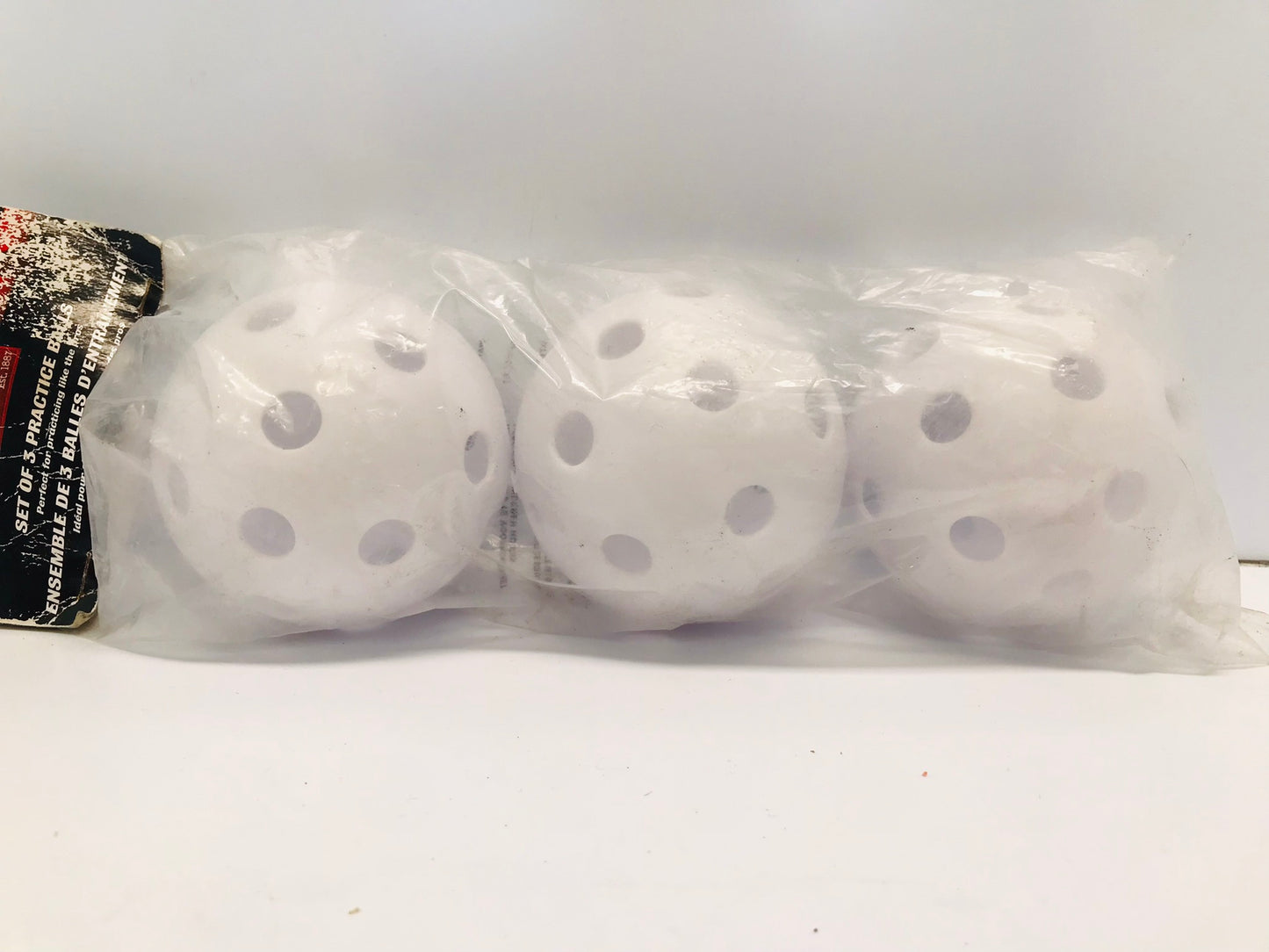 Baseball Practice Wiffle Ball Style Balls Rawlings New In Bag Set of 3