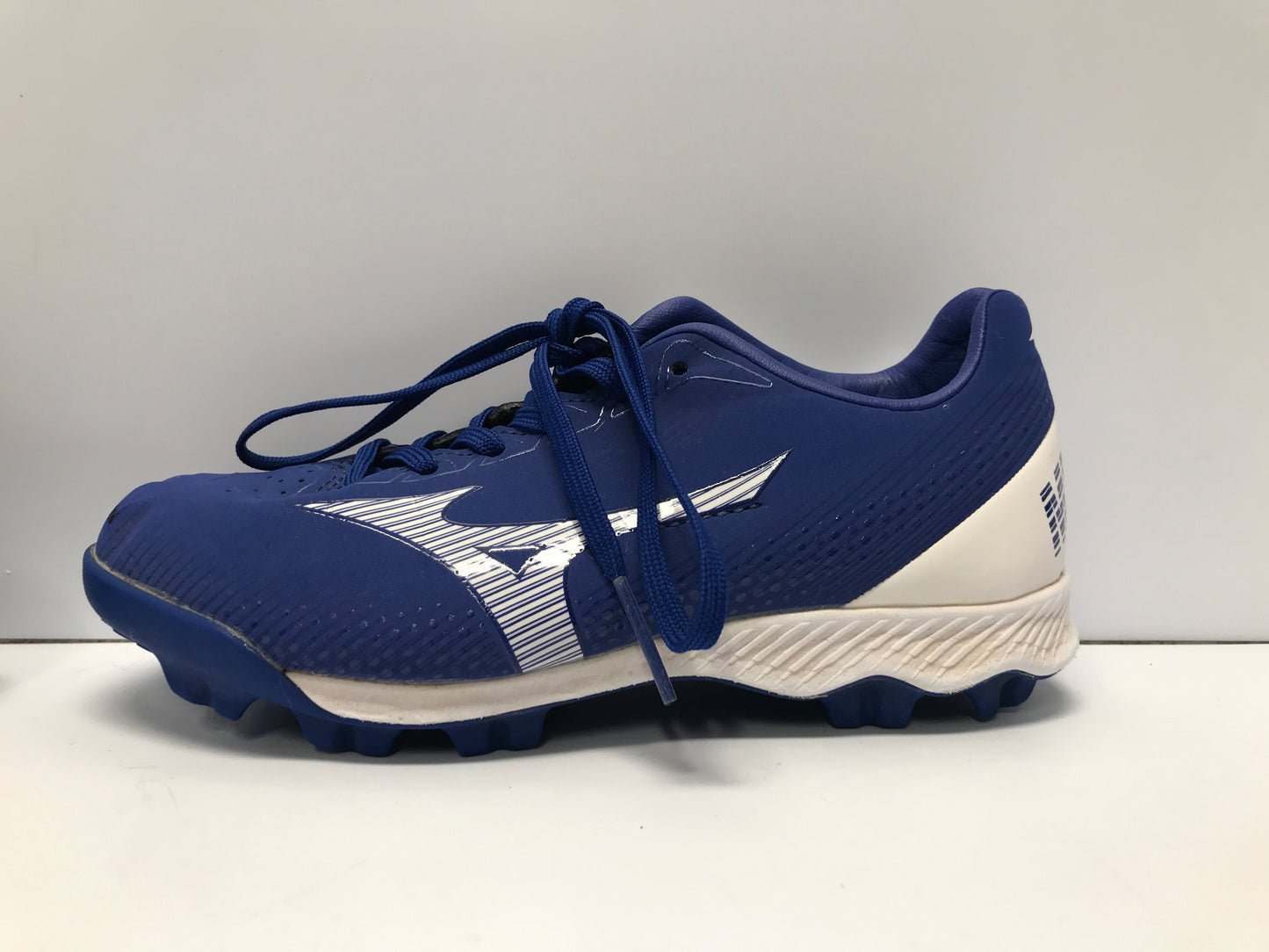 Baseball Shoes Cleats Child Size 1.5 Mizuno Blue White Excellent