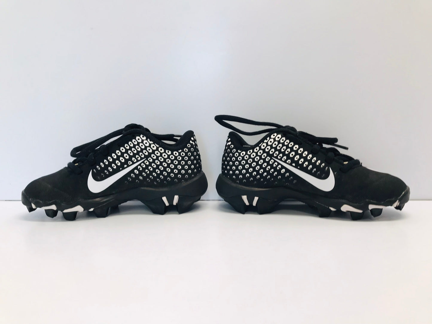 Baseball Shoes Cleats Child Size 11 Nike Vapor Black White Excellent