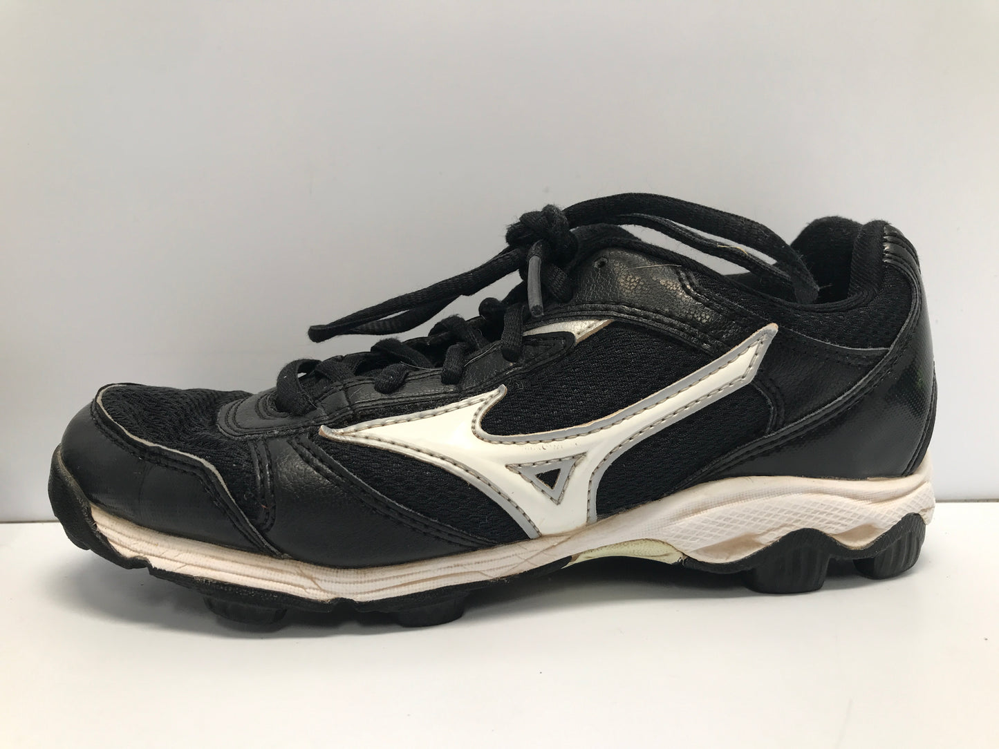 Baseball Shoes Cleats Child Size 2 Mizuno Black White