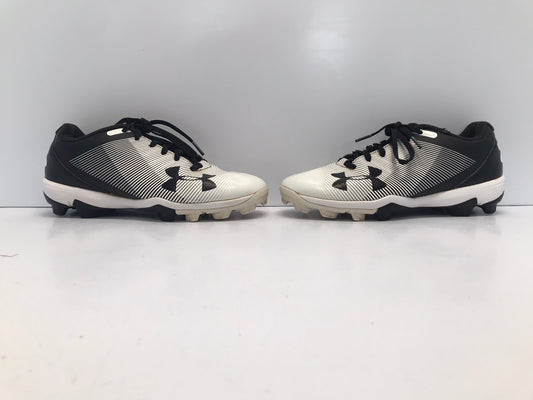 Baseball Shoes Cleats Child Size 5.5 Under Armour  Black White Excellent