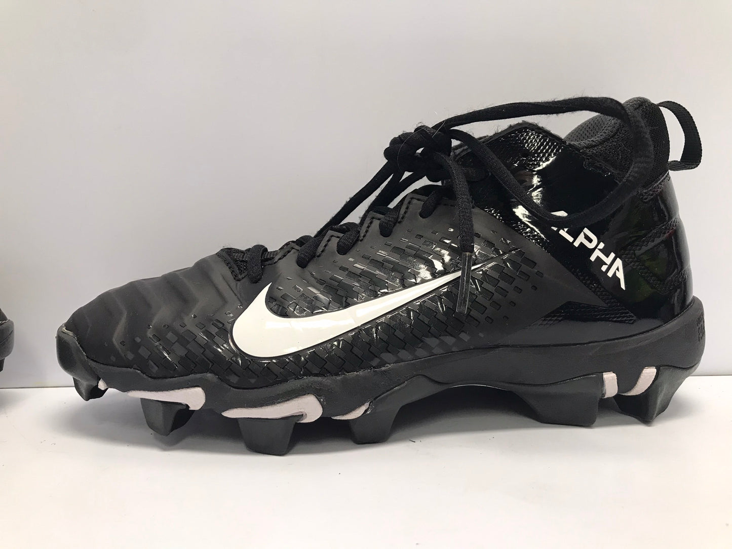 Baseball Shoes Cleats Child Size 5 Nike Alpha Black White Excellent