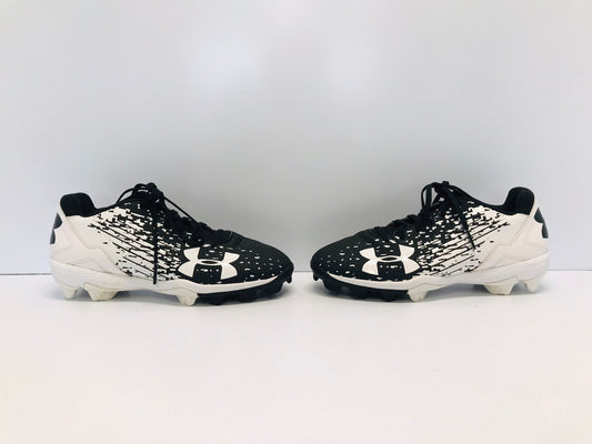 Baseball Shoes Cleats Child Size 5 Youth Under Armour Black White Excellent