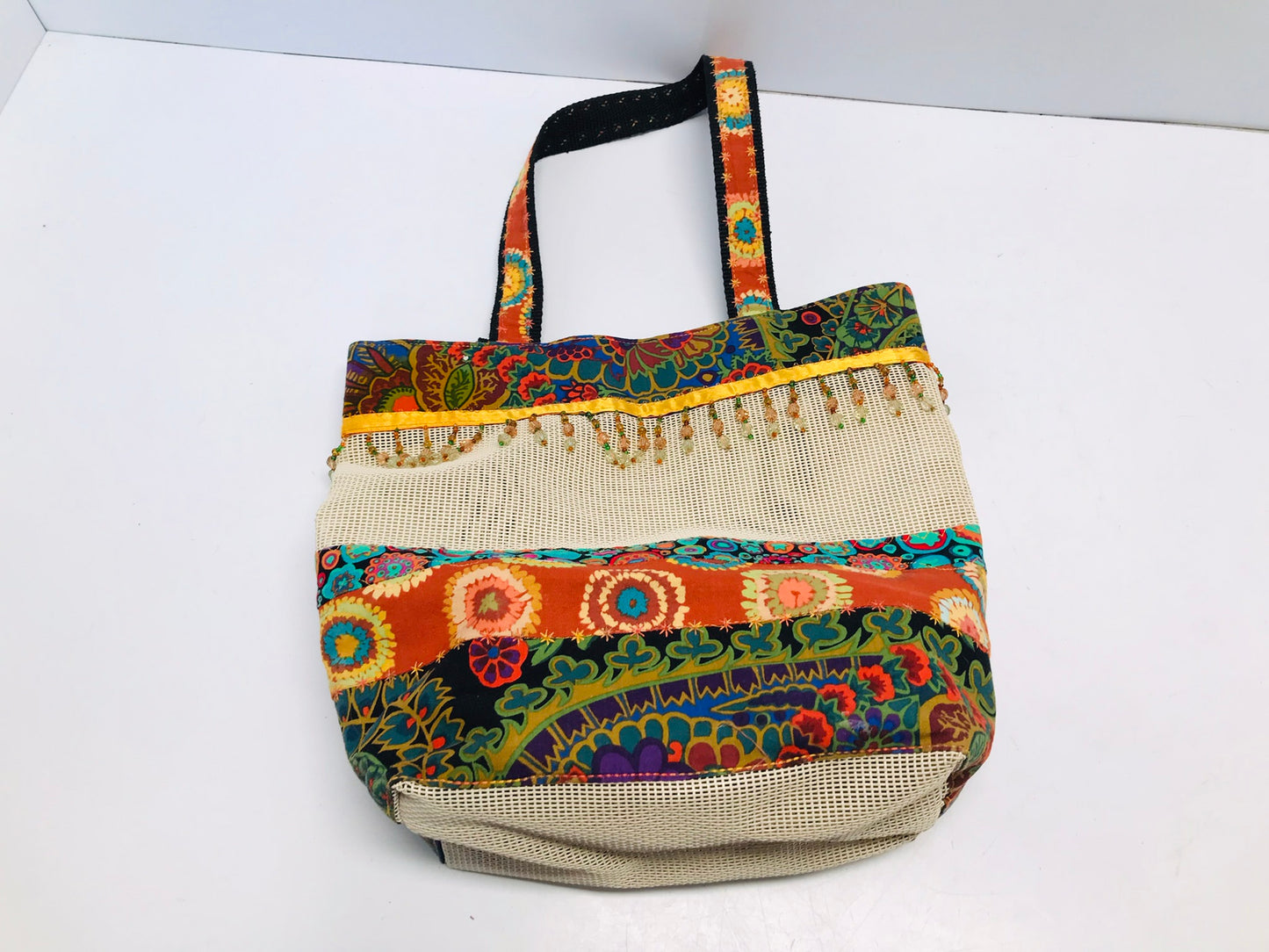 Beaded Shopping Bag 11x11in New Handmade