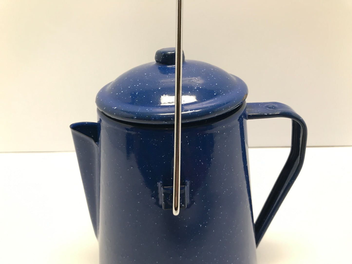 Camping Coffee Perculator Enamel Wear Pot Complet Blue Egg Speckle