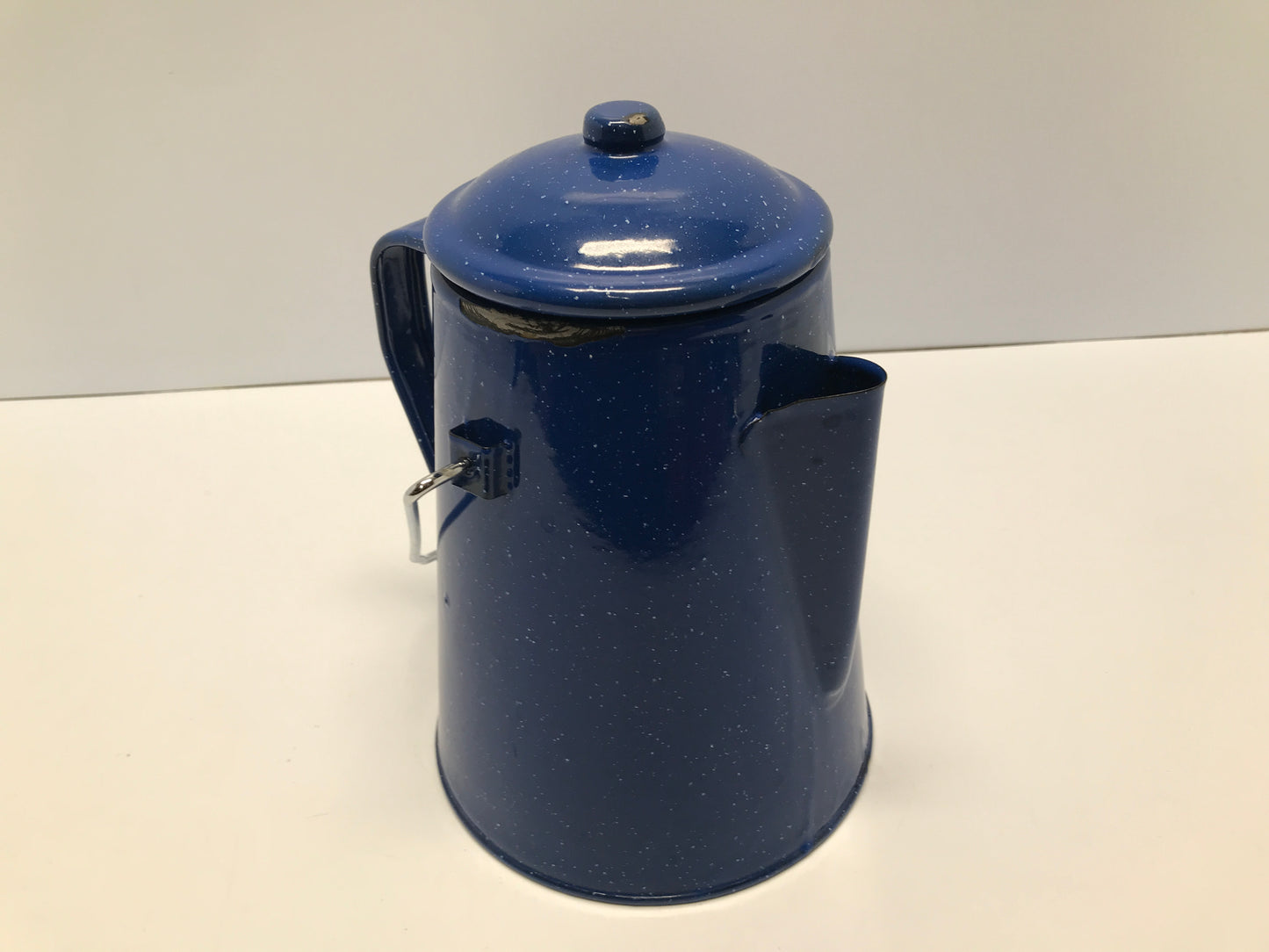 Camping Coffee Perculator Enamel Wear Pot Complet Blue Egg Speckle