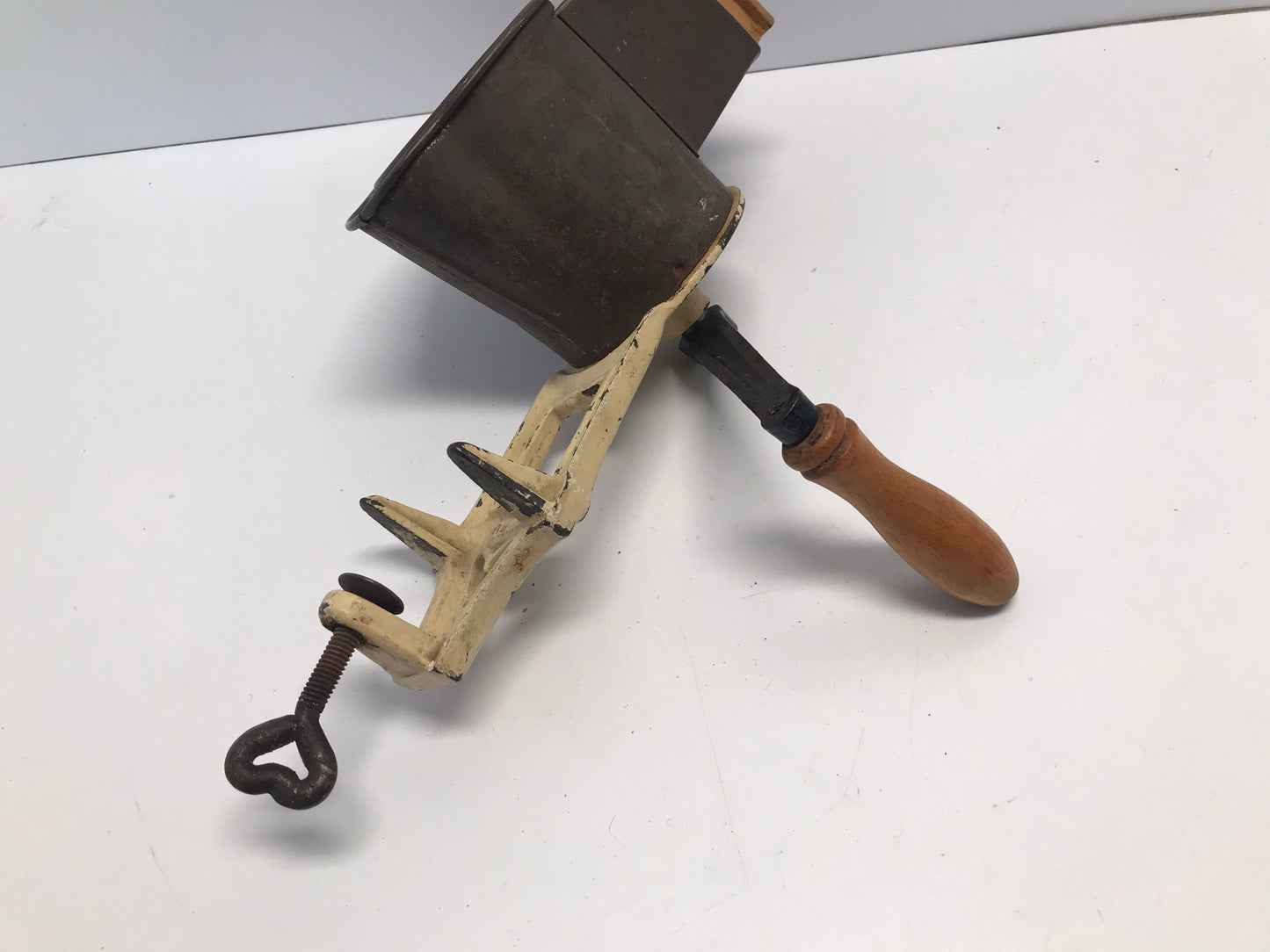 Cast Iron Antique Cheese spice and Vegetable Grinder Fripu #200 Made In Germany Works Great