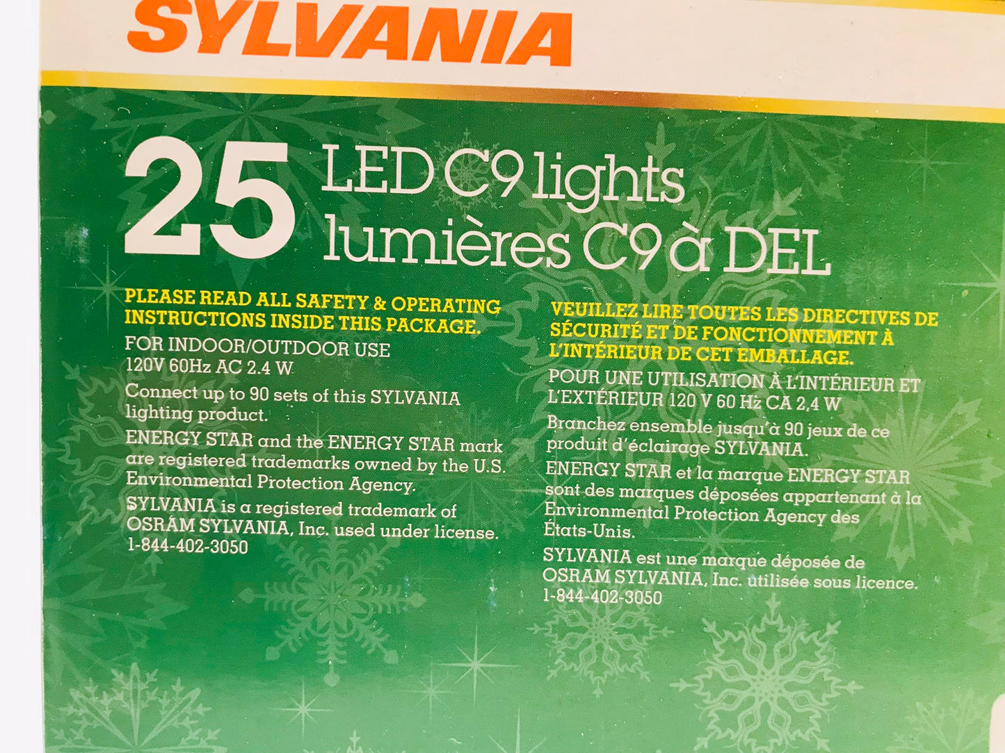 Christmas Outdoor Lights NEW IN BOX 25 LED C9 14 Feet New In Box