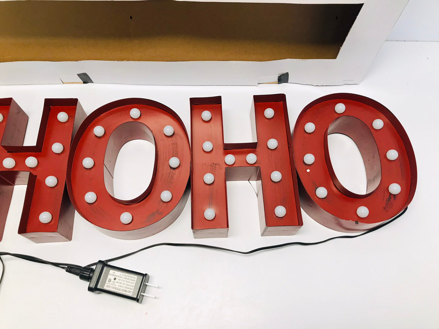 Christmas Outdoor or Indoor Light Up 2 Feet Long Santa's HOHOHO Works Perfect As Shown Like New