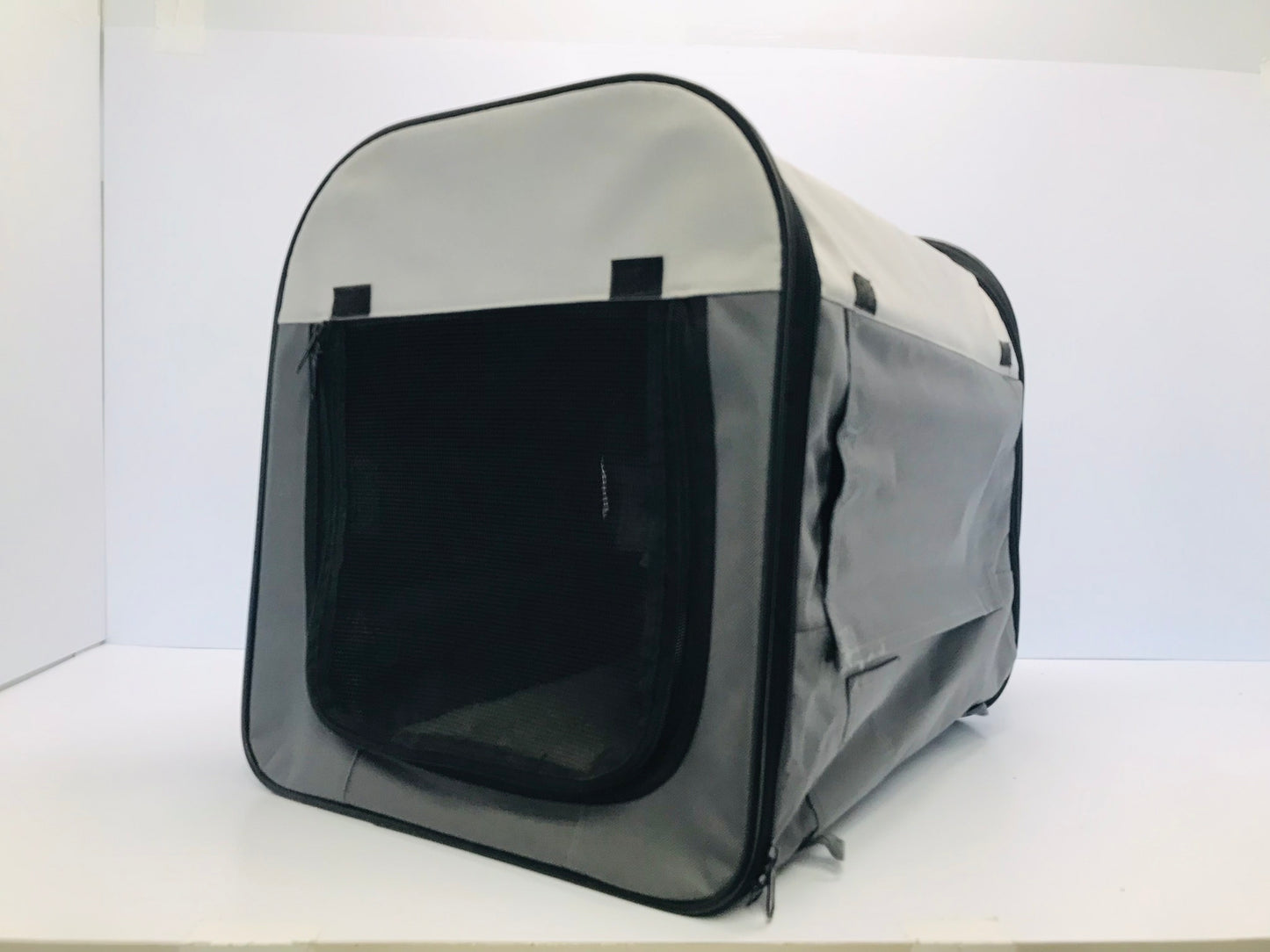 Dogit Soft Dog Cat Pet Crate Small 17x16x14 Folds Flat and Fits In Its Bag Grey Tan Like New Used One Day