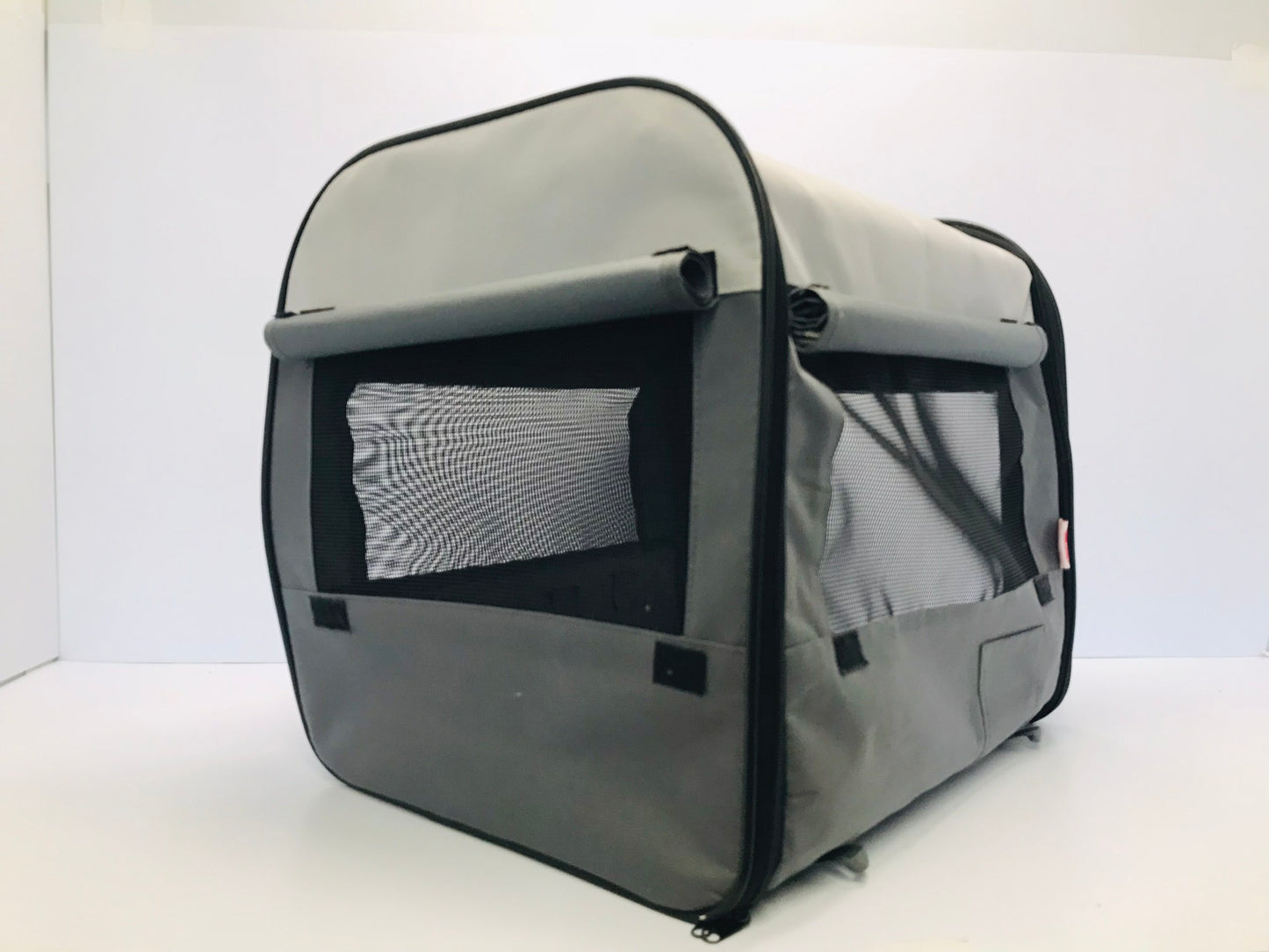 Dogit Soft Dog Cat Pet Crate Small 17x16x14 Folds Flat and Fits In Its Bag Grey Tan Like New Used One Day