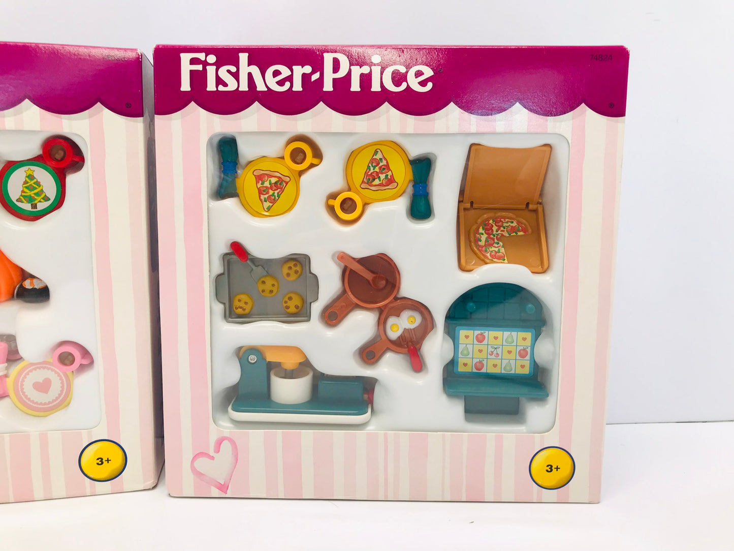 Fisher-Price Loving Family Dollhouse RARE Seasonal Holiday Fun Set and Cooking Fun Home Accessories Set, 1999 New In Box Set of 2