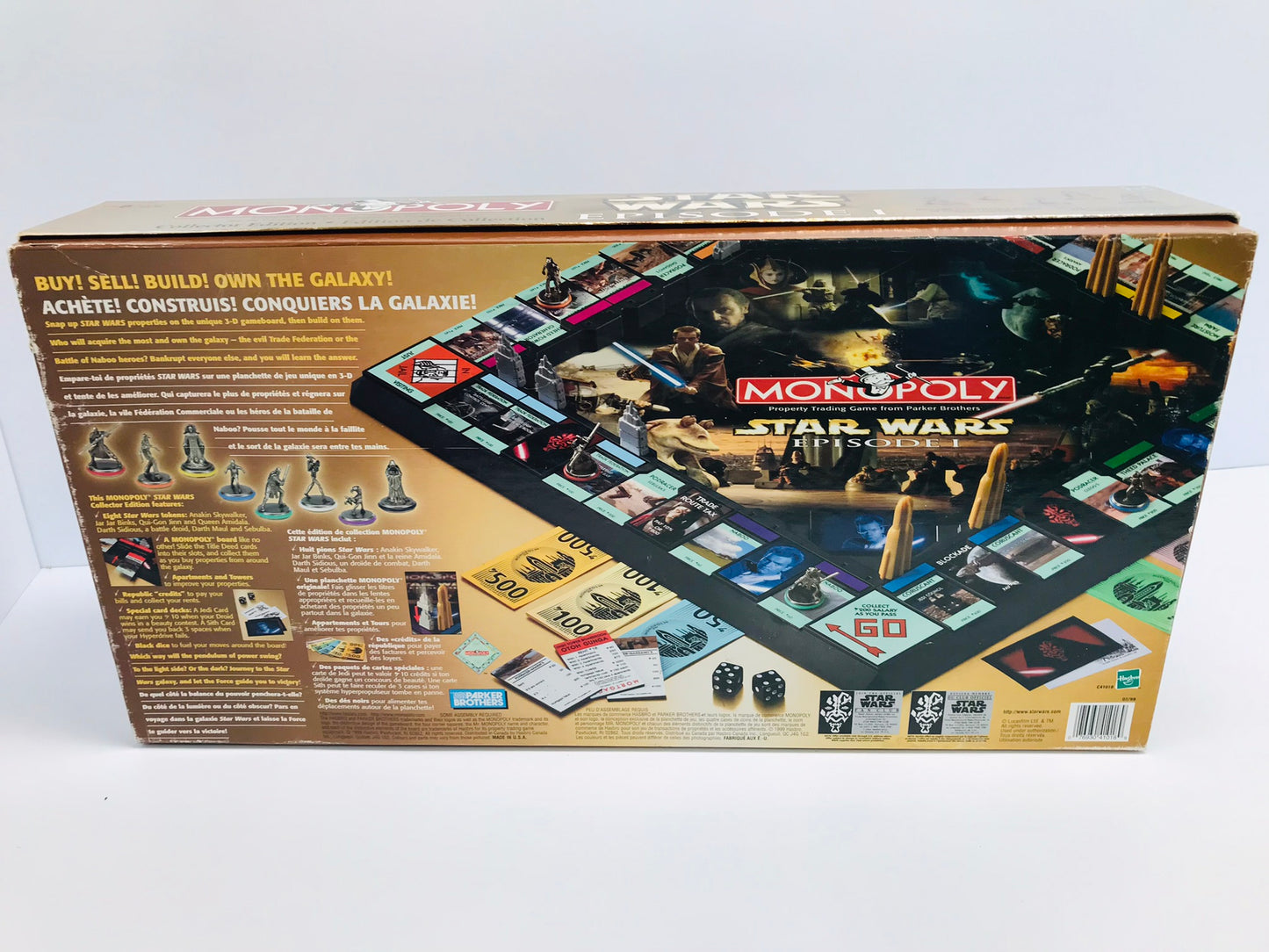 Game 1999 Star Wars Monopoly Episode 1 Collecters Edition 3D Game Board Complete Like New Rare