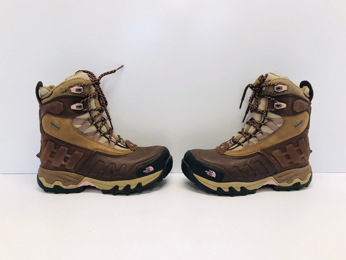 Hiking Boots Ladies Size 8 The North Face Brown Pink Worn Once