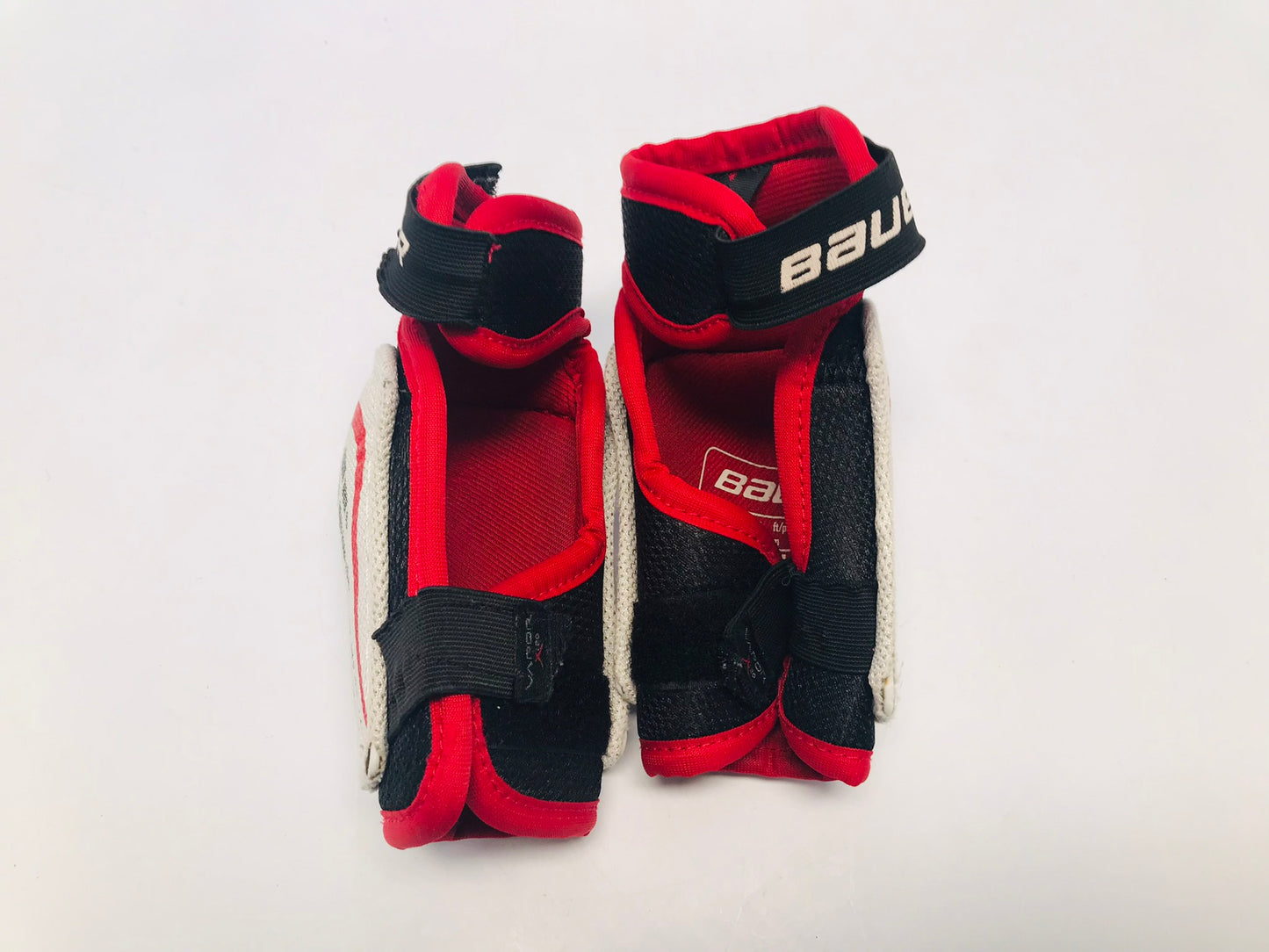 Hockey Elbow Pads Child Size Youth Large Age 5-6 Bauer Vapor White Red Blue