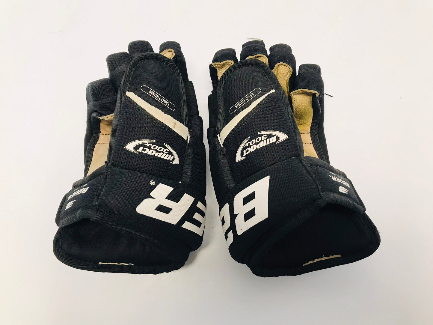 Hockey Gloves Child Junior Size 12 inch Large Bauer Impact Black White