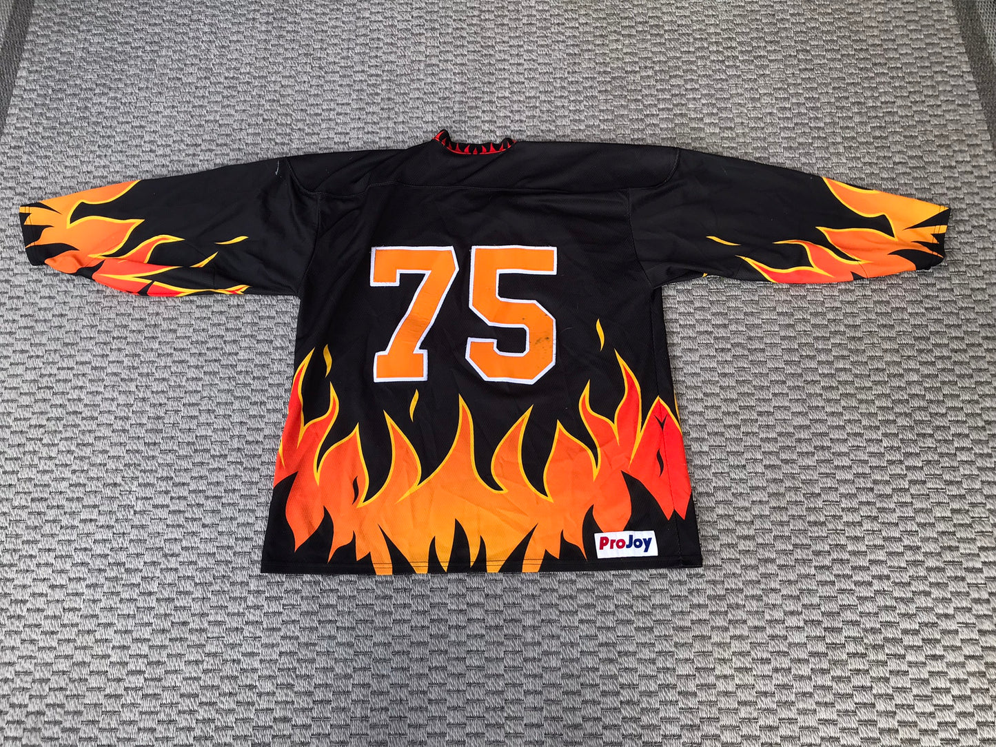 Hockey Jersey Vintage Men's X-Large Pub Bar Lucky With Flames
