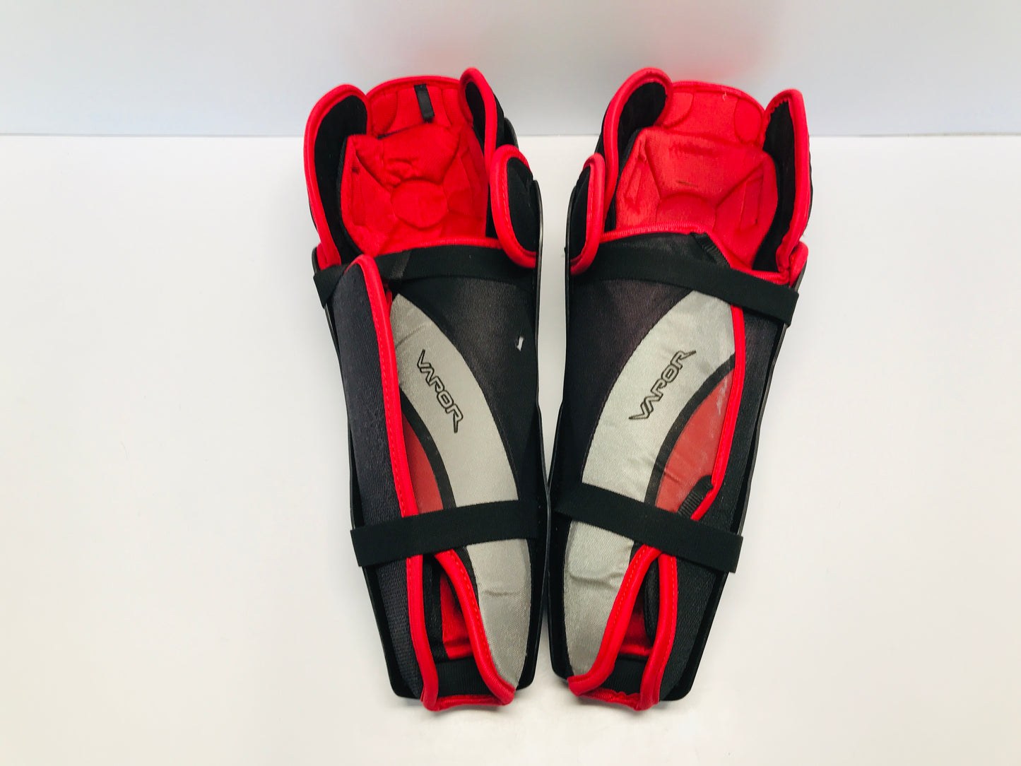 Hockey Shin Pads Men's Size 16 inch Senior Bauer Vapor X Instinct WIth Liner + Calf Wrap Black Grey Red